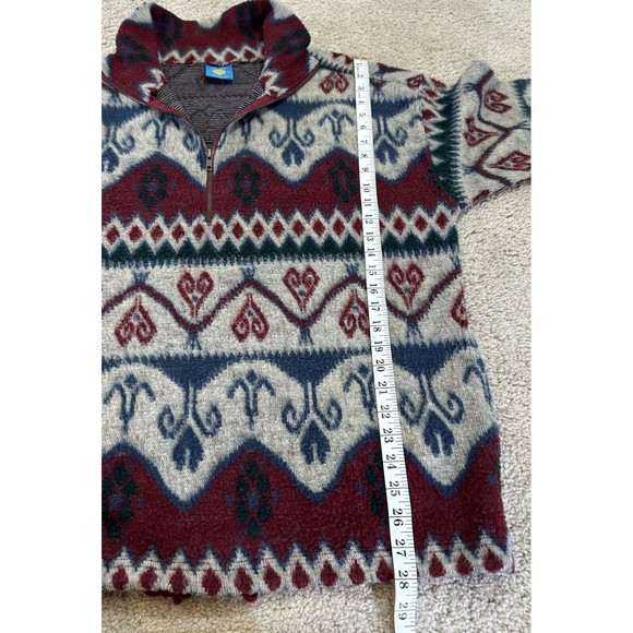 On Your Mark 1/4 Zip Geometric Patterned Sweater Men’s Medium Pull Over - Picture 6 of 7